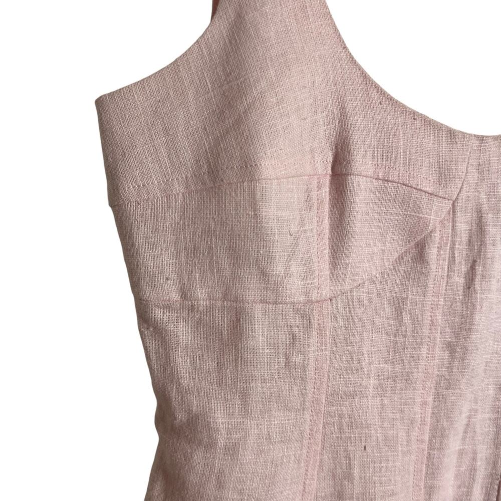 Bec + Bridge Stella Pink Ramie Fitted Sleeveless Scoop Neck Mini Dress Size 6 - Picture 4 of 12
